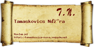 Tamaskovics Nóra névjegykártya